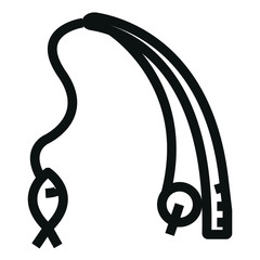 fishing rod black icon on white background