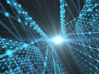 Abstract geometry surfaces, lines and points background, Used as digital wallpaper and technology background.	
