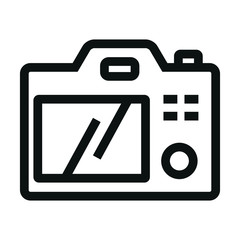 photo camera black icon on white background