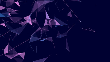The combination of color forms in space on a dark background. Abstract vector illustration.