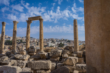 Ancient roman ruins in Jerash 