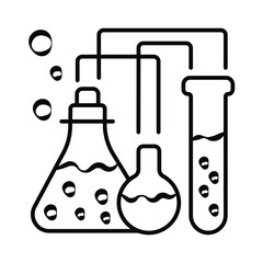 laboratory tubes icon - chemistry and science symbol - medical equipment - scientific education