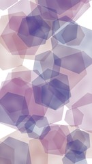 Gray translucent hexagons on white background. Vertical image orientation. 3D illustration