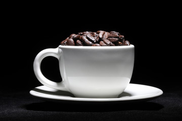 Arabic Dark Coffee Bean Roasted Health Drink Isolated 