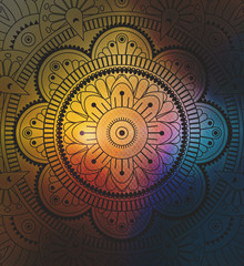 Vector round abstract circle. Mandala style. Decorative element, colored circular design element.