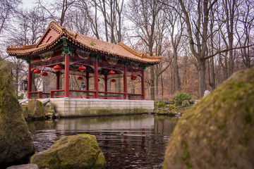 Chineese garden pavilion Łazienki Park