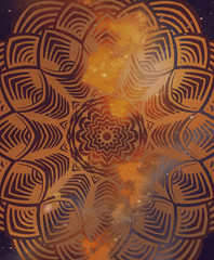 Vector round abstract circle. Mandala style. Decorative element, colored circular design element.