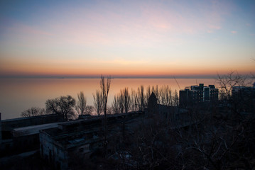 View of the Black Sea before dawn