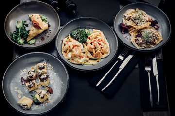 bright food background black and write for menu