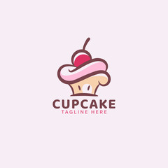 simple cupcake logo vector graphic for any business.