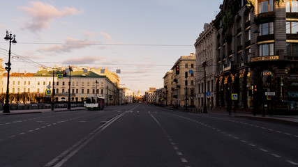 Fototapeta na wymiar Morning light in Saint-Petersburg