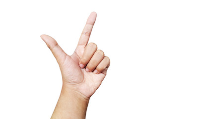 female hand showing victory sign