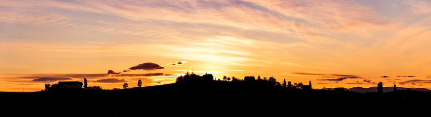 Panorama of vineyards hills in south Styria, Austria. Tuscany like place to visit.