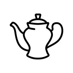 porcelain teapot icon vector. porcelain teapot sign. isolated contour symbol illustration