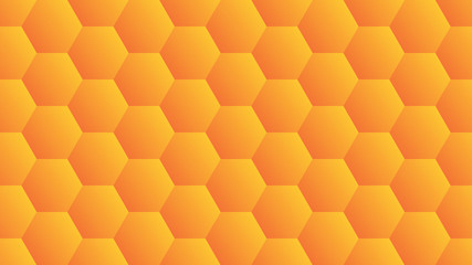 Abstract modern hexagon background. Orange and yellow honey geometric texture. paper vector illustration