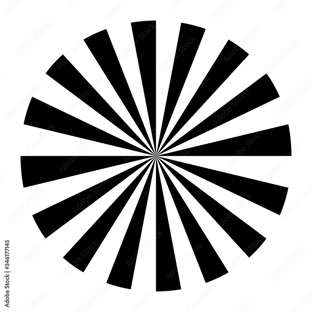 Poster Starburst object symbol on white background. Sunburst rays pattern vector illustration