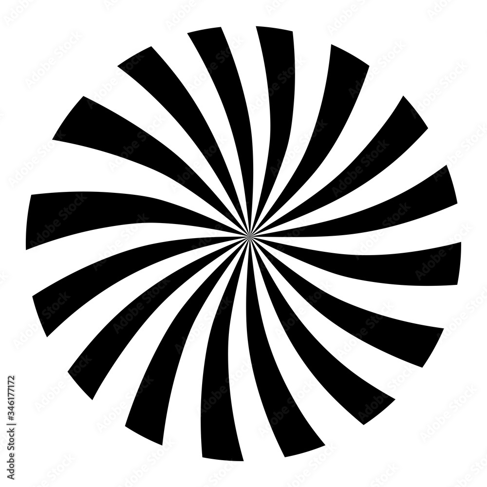 Poster Starburst object symbol on white background. Sunburst rays pattern vector illustration