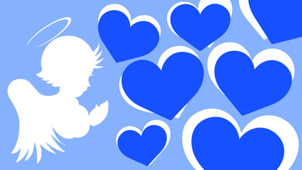 angel and hearts greeting card feelings and emotions for the wedding birthday christmas valentines day