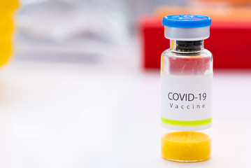 Coronavirus, Covid 19 virus, vaccine vial