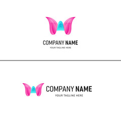 Colorful Abstract W Logo Design. Gradient Style Company Logo