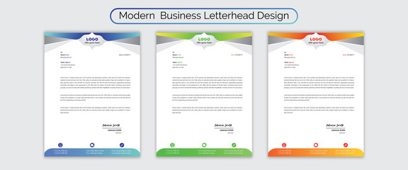 Business letterhead  template design vector