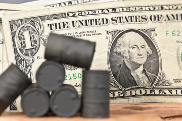 argent dollar monnaie billet banque affaires business benefice hausse prix petrole bidon baril