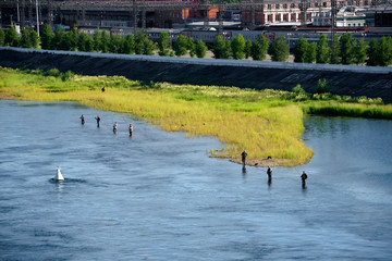 Angara River in Irkutsk, Siberia, Russia