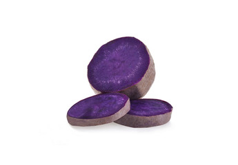 Purple Sweet Potatoes on White background
