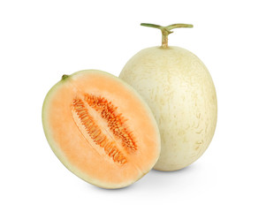 Melon, Honeydew sunlady cantaloupe isolated on white background.