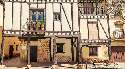 Village of Covarrubias in the north of Spain in a sunny day