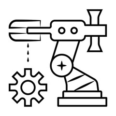 Industrial robot icon vector illustration
