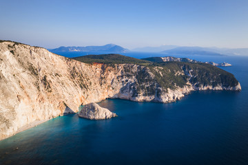 Fototapeta na wymiar Landscape with Porto Katsiki beach on the Ionian sea, Lefkada island, Greece