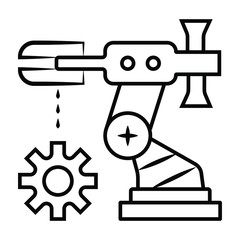 Industrial robot icon vector illustration