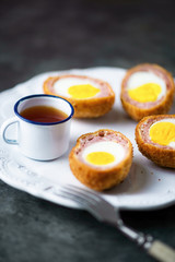 rustic traditional english comfort pub food scotch egg