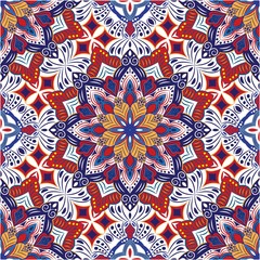 Ornamental mandala design abstract background. Seamless pattern with flowers