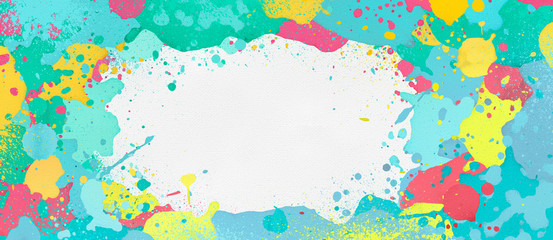 colorful paint splatter, spattering paint
