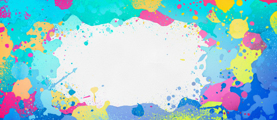 colorful paint splatter, spattering paint
