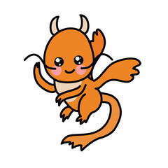 Chinese New Year kawaii zodiac animals clipart on a white background,Dragon