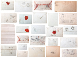 Collection de lettres et enveloppes vintage