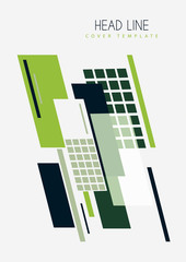 Abstract oblique rectangles and squares on a white background. Universal geometric template for corporate design for cover, business card, flyer, report. Vector