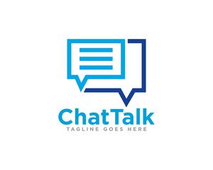 Chat Communication Logo Design Vector