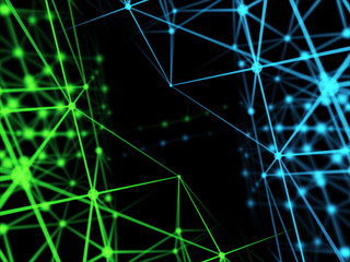 Abstract geometry surfaces, lines and points background, Used as digital wallpaper and technology background.	
