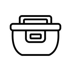 crock-pot with timing icon vector. crock-pot with timing sign. isolated contour symbol illustration