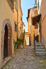 A narrow street in the medieval town of Itri, in the province of Latina