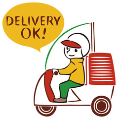 デリバリー　配達　ＯＫ　イラスト