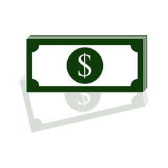 Dollar banknote icon. Isolated money symbol. Vector illustration.