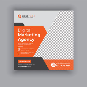 Corporate Business Social Media Post Template, Square Flyer, Editable Discount Social Media Banner
