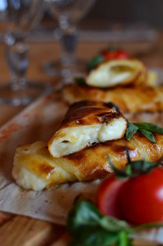 khachapuri cooked on the grill