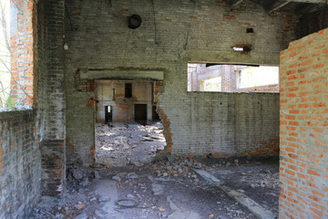 Fototapeta na wymiar ruins abandoned industrial building