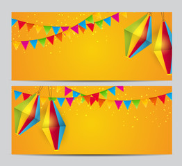 Fototapeta premium Abstract Party Holiday Card Set. Vector Illustration